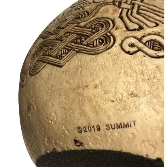 EBROS Norse Viking Skull Figurine 7" Length Fantasy Sculpture - Picture 8 of 8